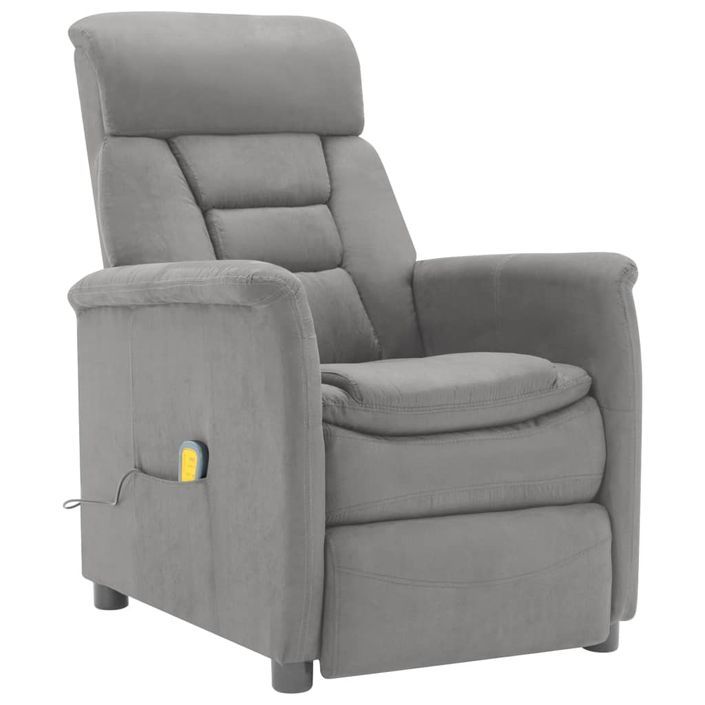 Fauteuil inclinable de massage Gris clair Similicuir daim - Photo n°1