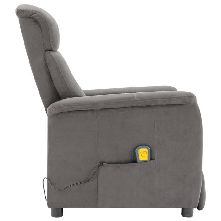 Fauteuil inclinable de massage Gris clair Similicuir daim - Photo n°5