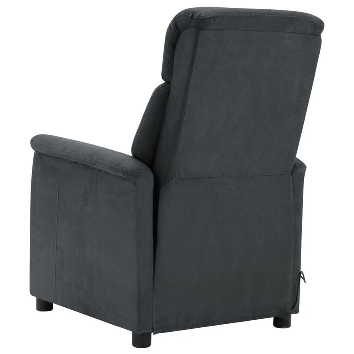 Fauteuil inclinable de massage Gris foncé Similicuir daim - Photo n°7