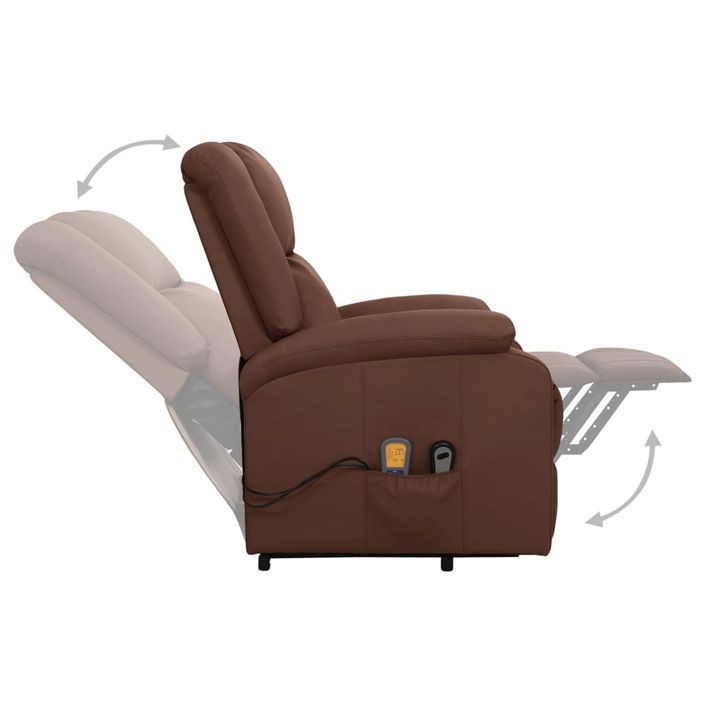 Fauteuil inclinable de massage Marron Similicuir 9 - Photo n°6