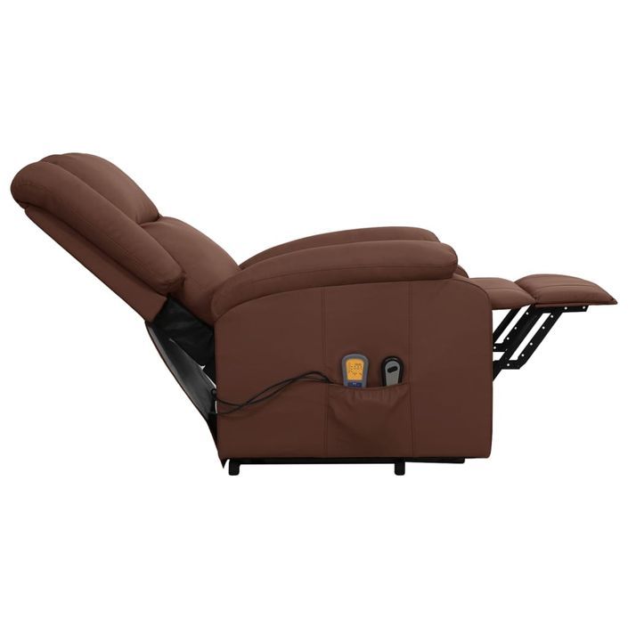 Fauteuil inclinable de massage Marron Similicuir 9 - Photo n°7