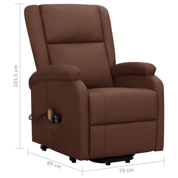 Fauteuil inclinable de massage Marron Similicuir 9 - Photo n°10