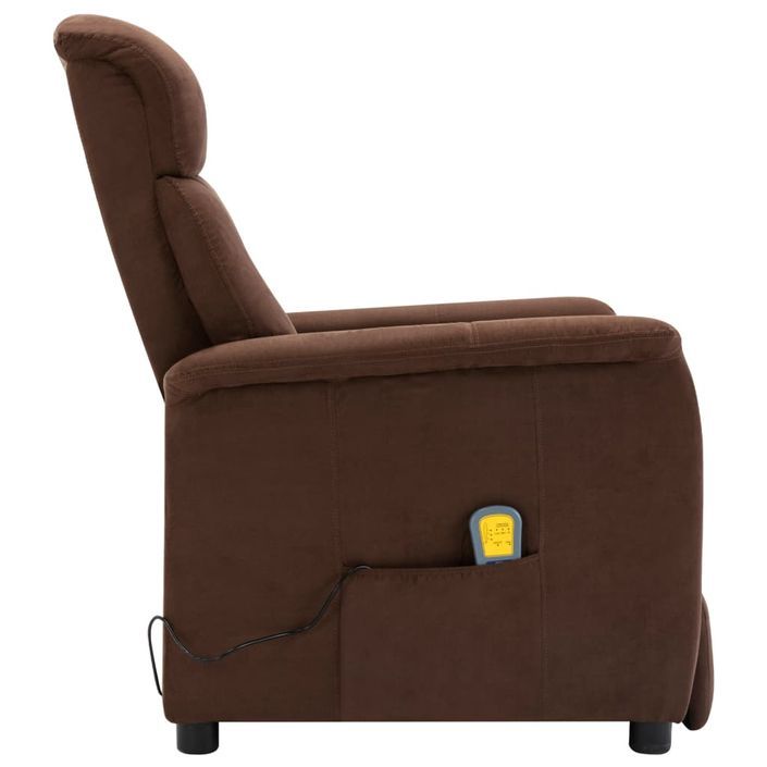 Fauteuil inclinable de massage Marron Similicuir daim 2 - Photo n°5