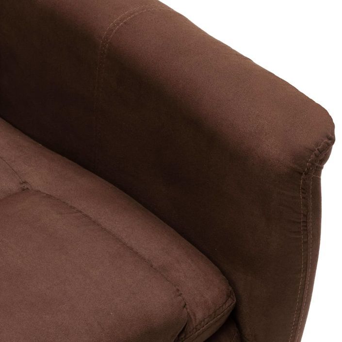 Fauteuil inclinable de massage Marron Similicuir daim 2 - Photo n°8