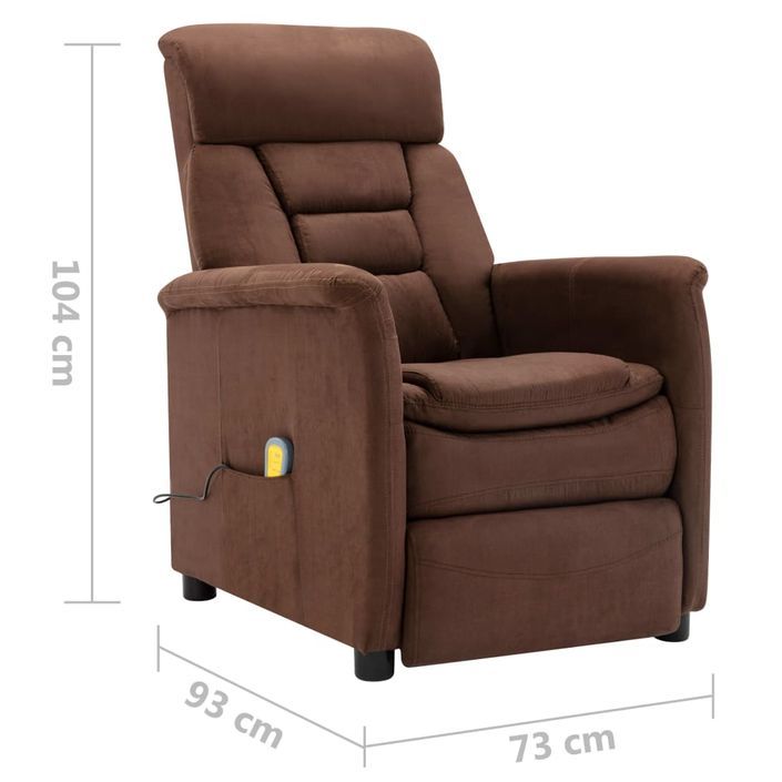 Fauteuil inclinable de massage Marron Similicuir daim 2 - Photo n°9