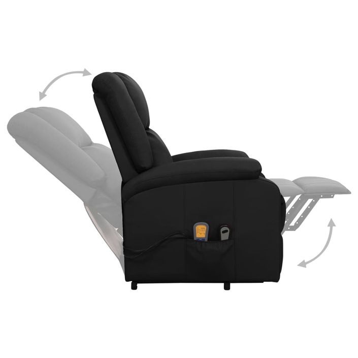 Fauteuil inclinable de massage Noir Similicuir 5 - Photo n°7