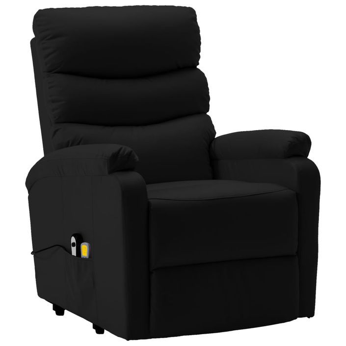 Fauteuil inclinable de massage Noir Similicuir 8 - Photo n°1