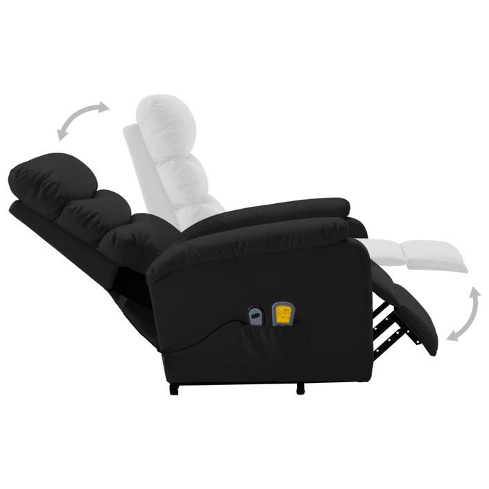 Fauteuil inclinable de massage Noir Similicuir 8 - Photo n°7