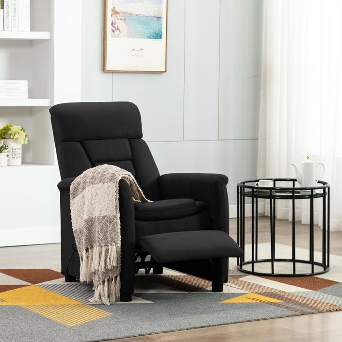 Fauteuil inclinable de massage Noir Similicuir daim - Photo n°2