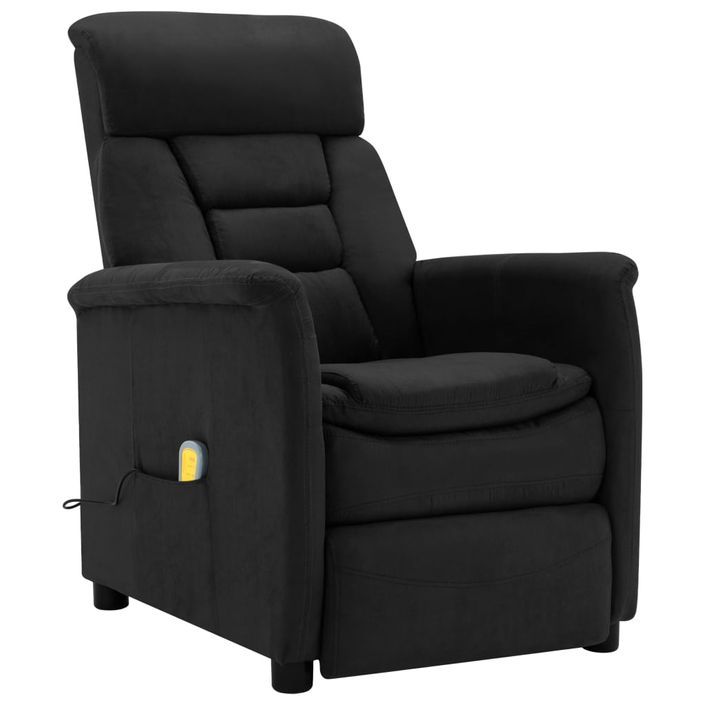 Fauteuil inclinable de massage Noir Similicuir daim - Photo n°1