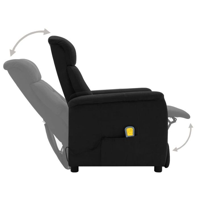 Fauteuil inclinable de massage Noir Similicuir daim - Photo n°6