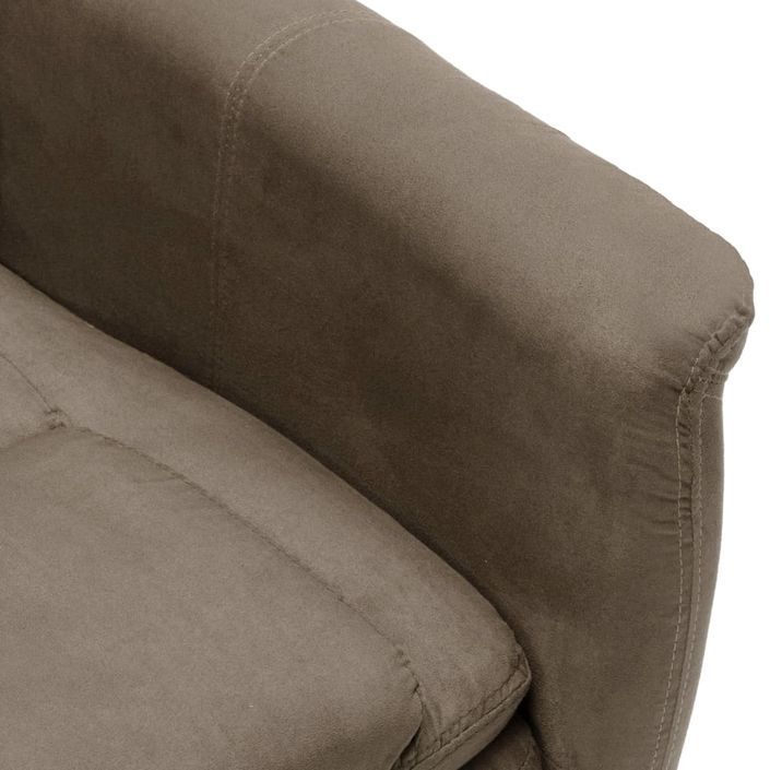 Fauteuil inclinable de massage Taupe Similicuir daim - Photo n°8