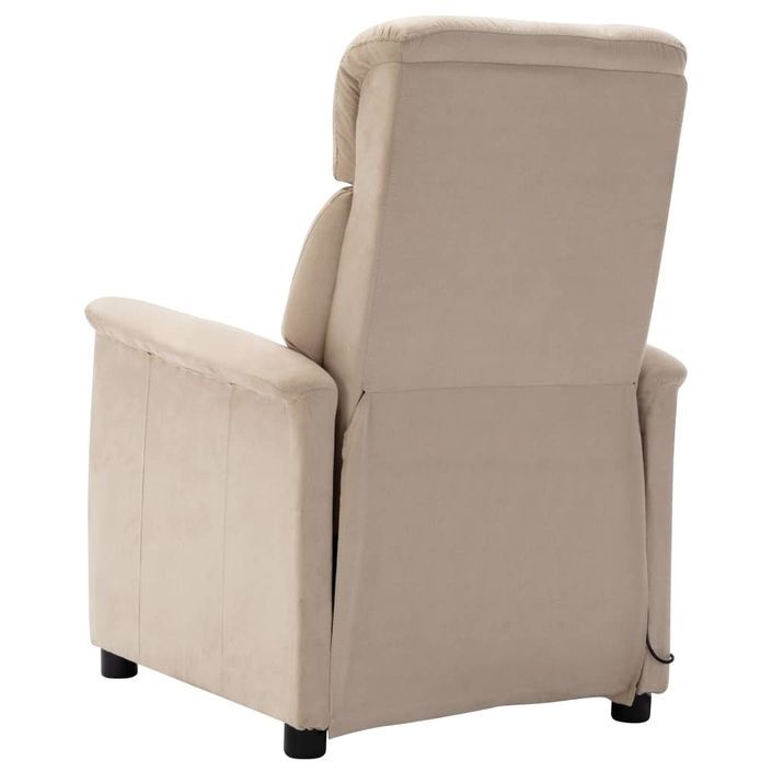 Fauteuil inclinable électrique de massage Crème Similicuir daim - Photo n°4