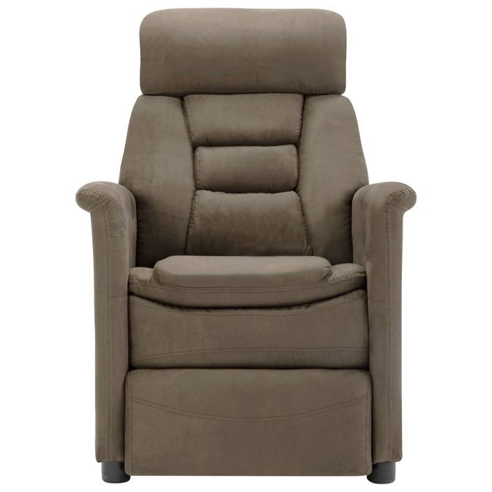 Fauteuil inclinable électrique de massage Taupe Similicuir daim - Photo n°1