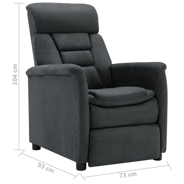 Fauteuil inclinable électrique Gris foncé Similicuir daim - Photo n°9