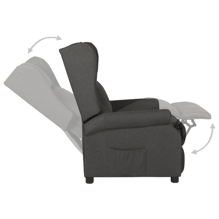 Fauteuil inclinable électrique Gris foncé Tissu - Photo n°6