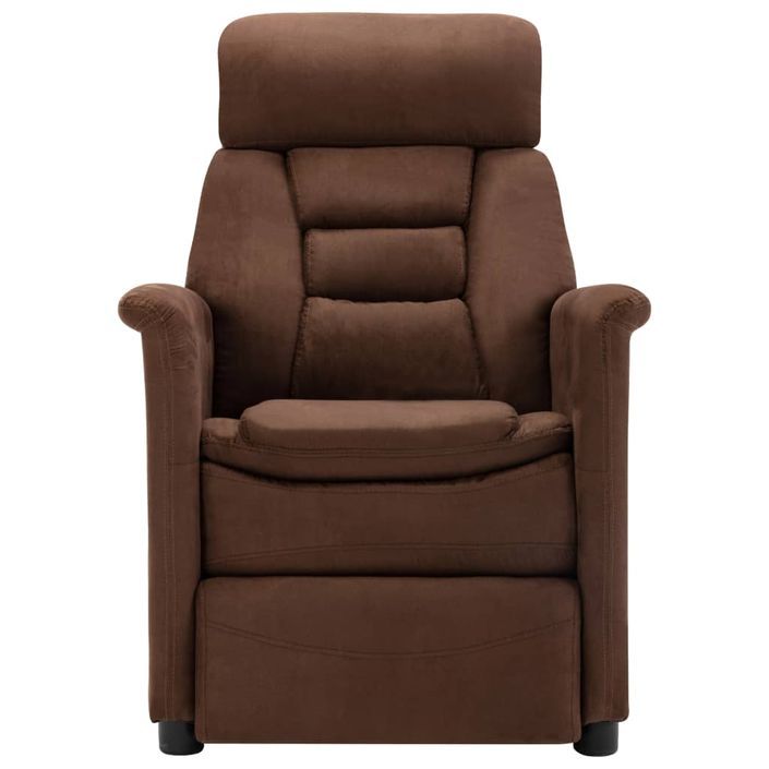 Fauteuil inclinable électrique Marron Similicuir daim 2 - Photo n°2