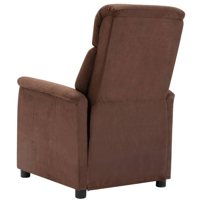 Fauteuil inclinable électrique Marron Similicuir daim 2 - Photo n°4