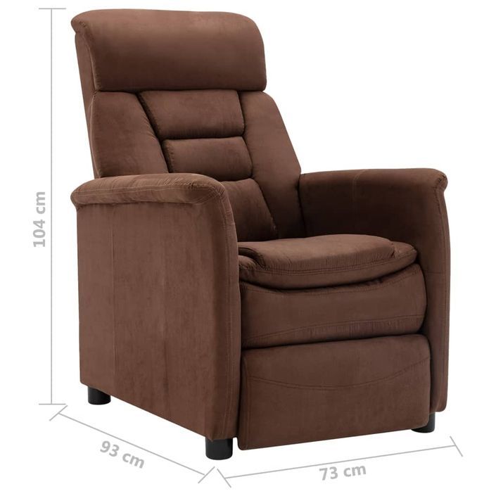 Fauteuil inclinable électrique Marron Similicuir daim 2 - Photo n°9