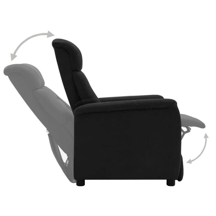 Fauteuil inclinable électrique Noir Similicuir daim 2 - Photo n°3