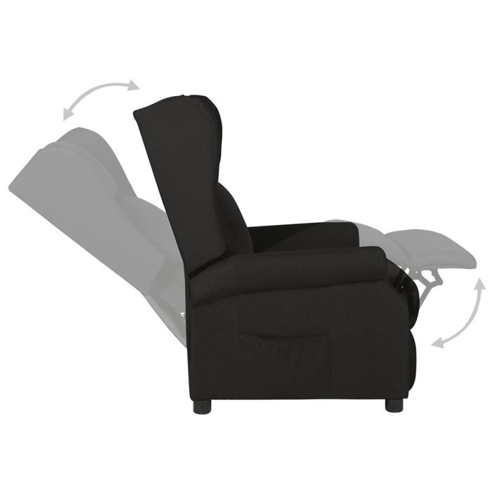 Fauteuil inclinable électrique Noir Tissu 5 - Photo n°6