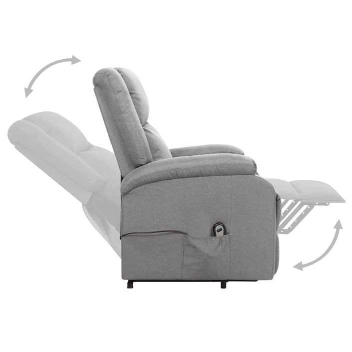 Fauteuil inclinable Gris clair Tissu 25 - Photo n°6