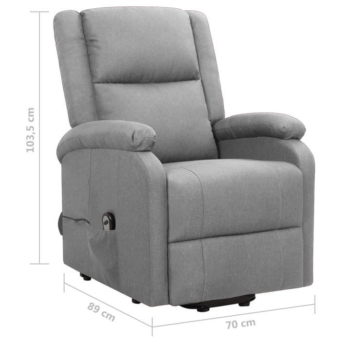 Fauteuil inclinable Gris clair Tissu 25 - Photo n°8