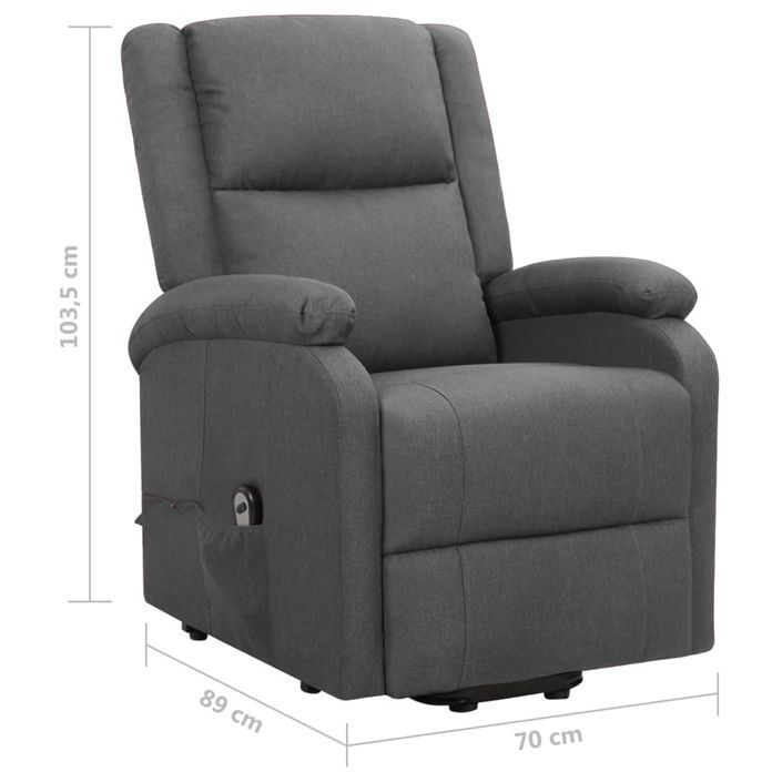 Fauteuil inclinable Gris foncé Tissu 21 - Photo n°8