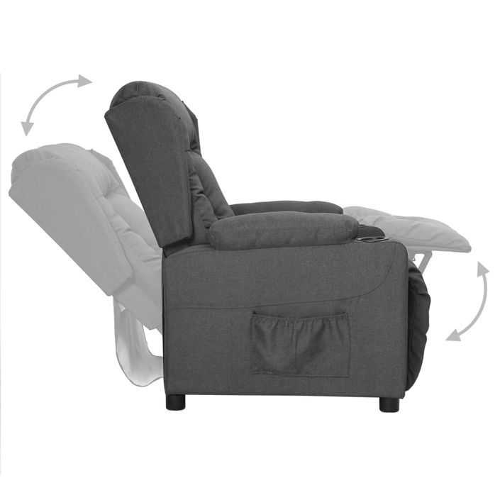 Fauteuil inclinable Gris foncé Tissu 3 - Photo n°4