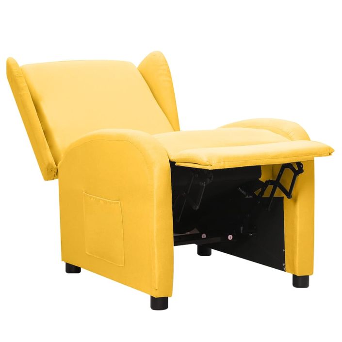 Fauteuil inclinable Jaune Tissu 3 - Photo n°5