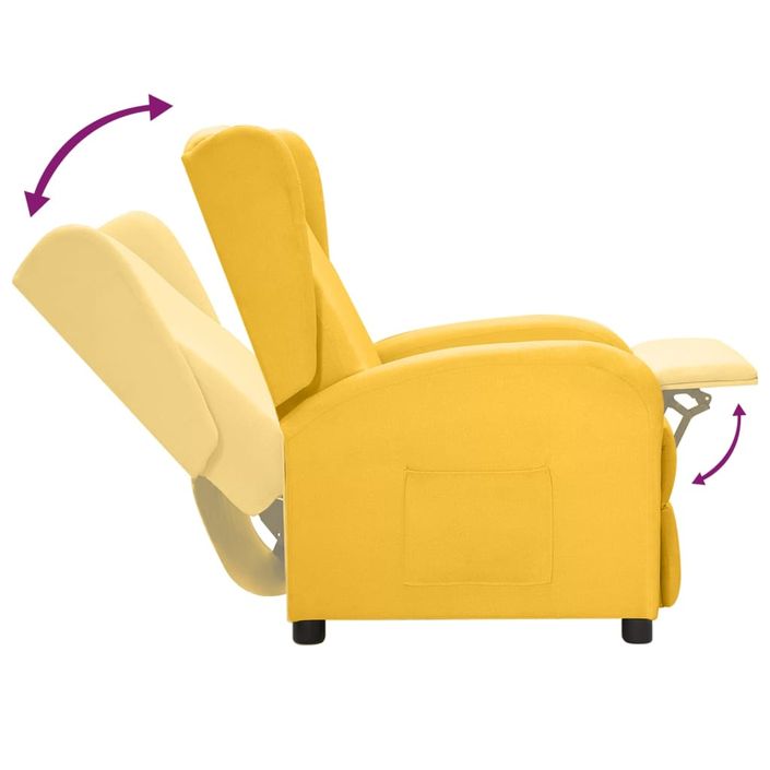 Fauteuil inclinable Jaune Tissu 3 - Photo n°7