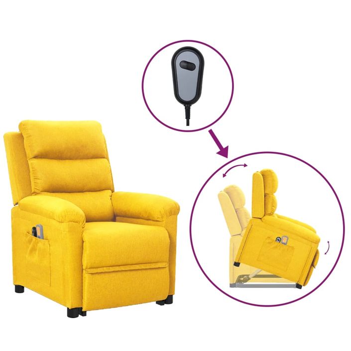 Fauteuil inclinable Jaune Tissu 4 - Photo n°1