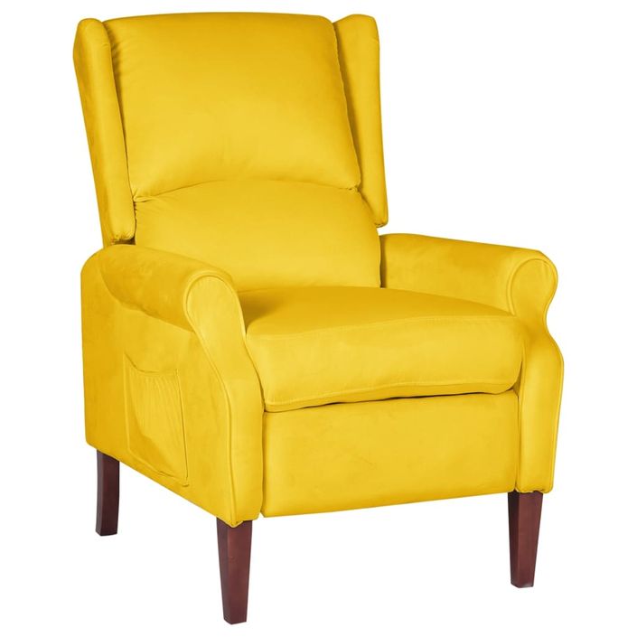 Fauteuil inclinable Jaune Velours - Photo n°1