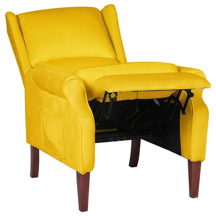 Fauteuil inclinable Jaune Velours - Photo n°5