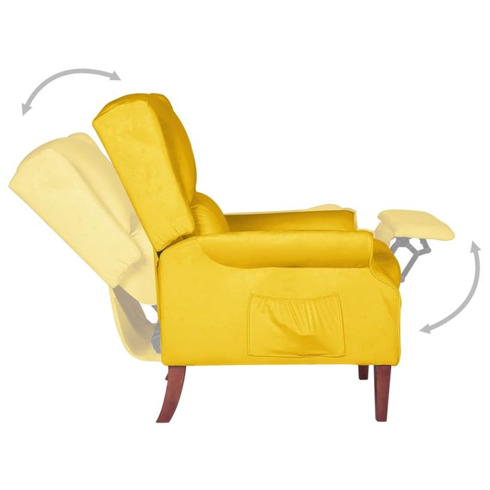 Fauteuil inclinable Jaune Velours - Photo n°6