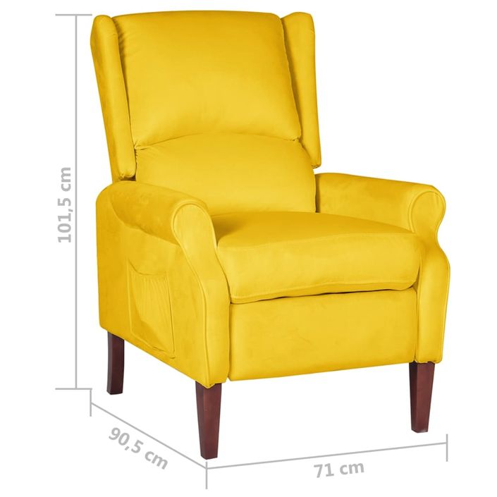 Fauteuil inclinable Jaune Velours - Photo n°8