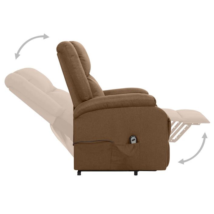 Fauteuil inclinable Marron Tissu 28 - Photo n°6