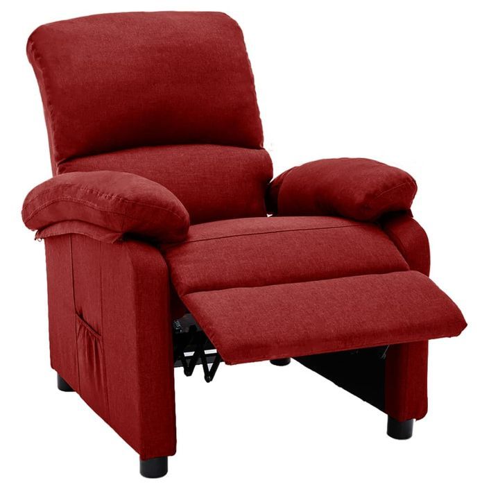 Fauteuil inclinable Rouge bordeaux Tissu 20 - Photo n°4