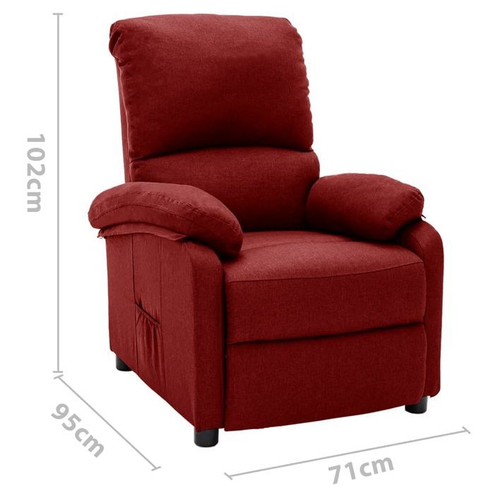 Fauteuil inclinable Rouge bordeaux Tissu 20 - Photo n°8