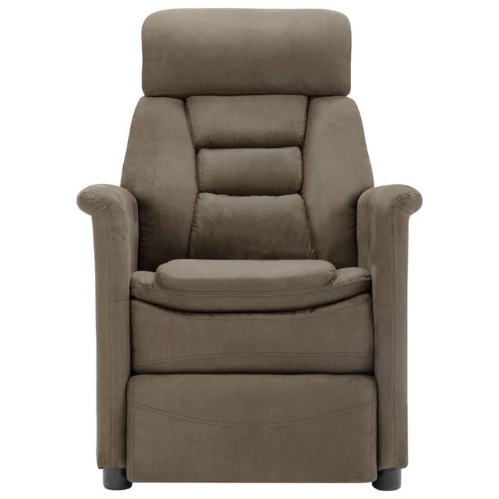 Fauteuil inclinable Taupe Similicuir daim 2 - Photo n°4