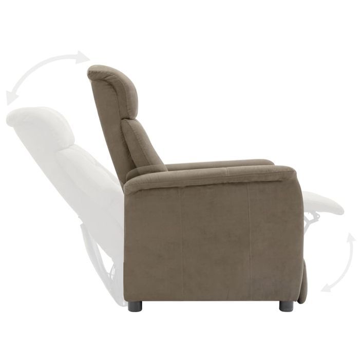 Fauteuil inclinable Taupe Similicuir daim 2 - Photo n°6