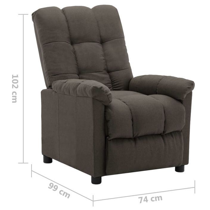 Fauteuil inclinable Taupe Tissu Pako - Photo n°8