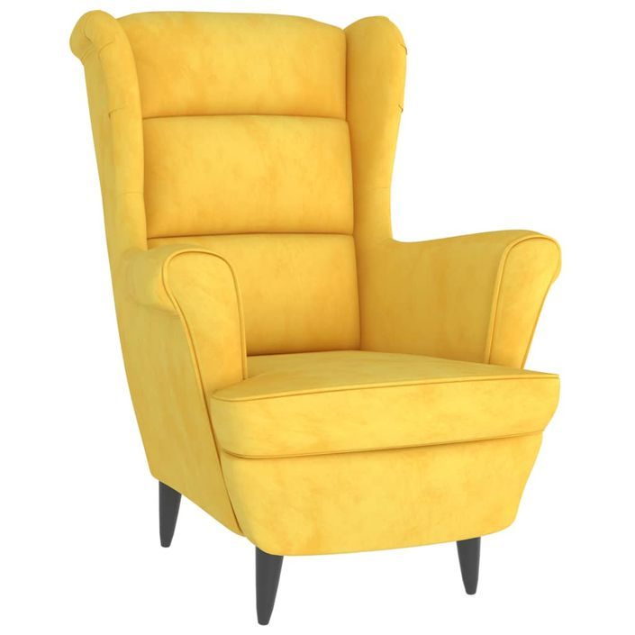 Fauteuil Jaune moutarde Velours - Photo n°1