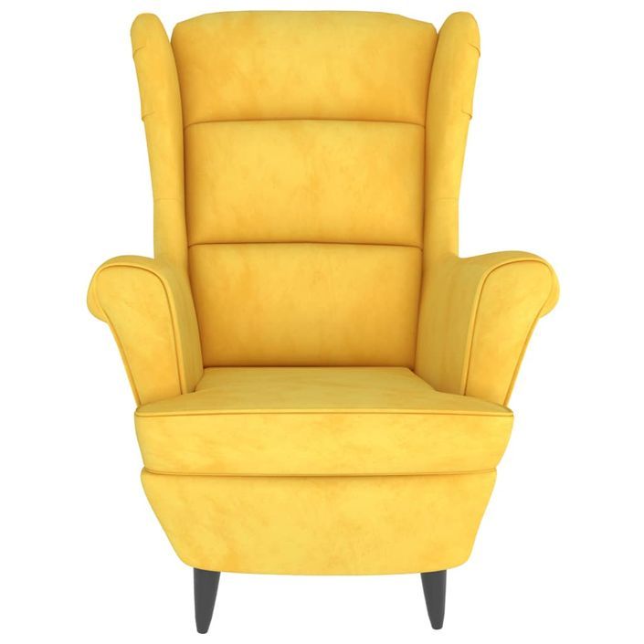 Fauteuil Jaune moutarde Velours - Photo n°2