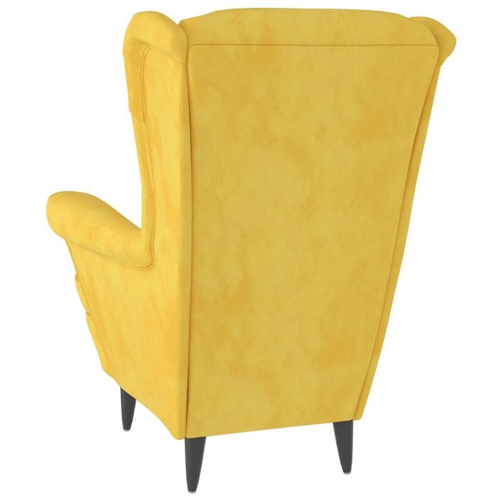 Fauteuil Jaune moutarde Velours - Photo n°4