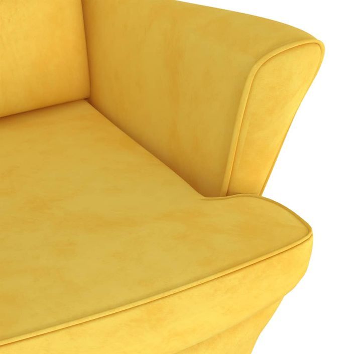 Fauteuil Jaune moutarde Velours - Photo n°5