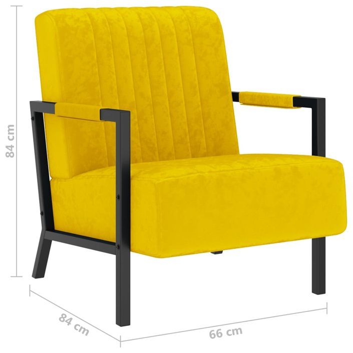 Fauteuil Jaune moutarde Velours Dustry - Photo n°6