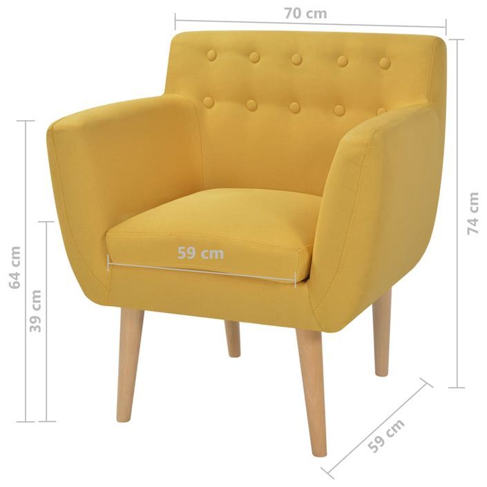 Fauteuil Jaune Tissu 3 - Photo n°5