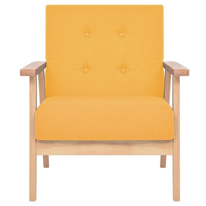 Fauteuil Jaune Tissu 2 - Photo n°3