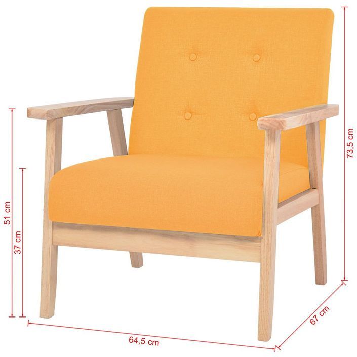 Fauteuil Jaune Tissu 2 - Photo n°7